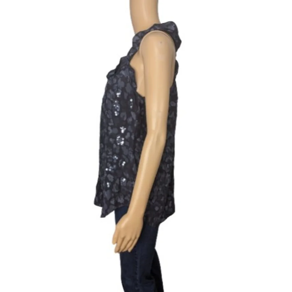 Rebecca Taylor Gray Leopard Print Silk Camisole 4